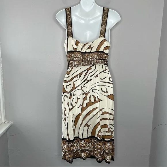 Diane Von Furstenberg SILK Brown and White Dress - Picture 7 of 8